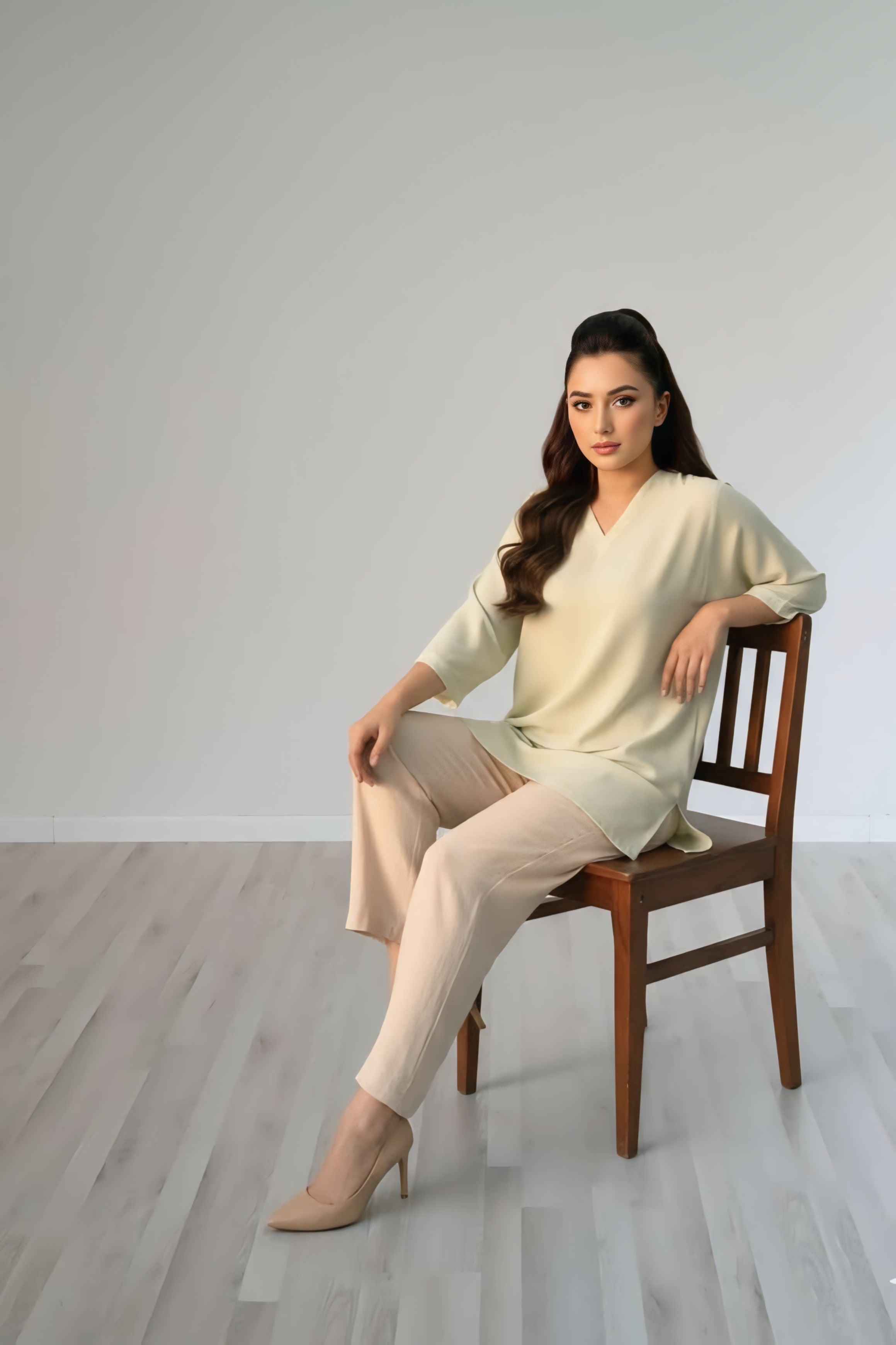 Cotton-silk blend top