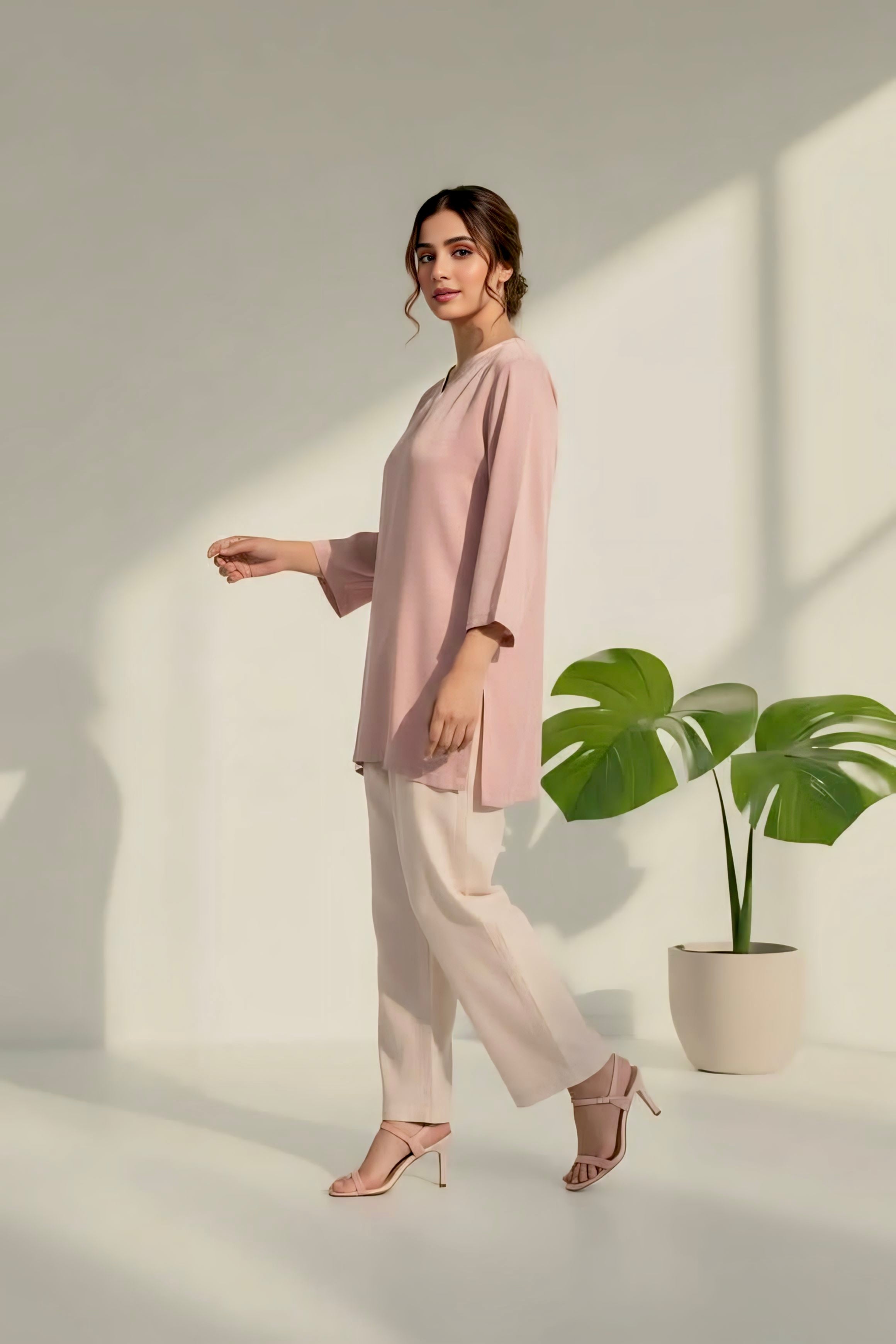 Lightweight silk satin top