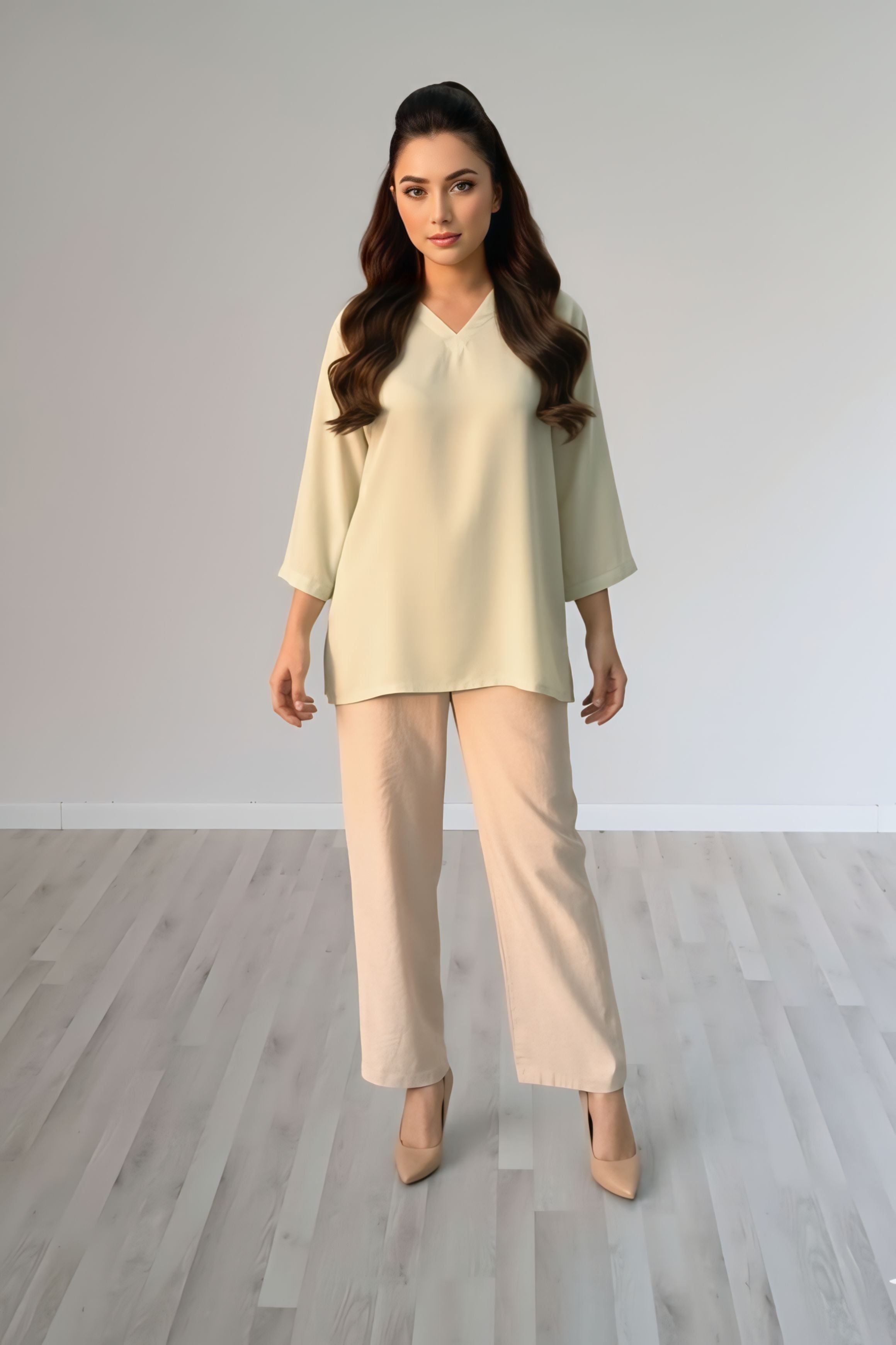 Cotton-silk blend top