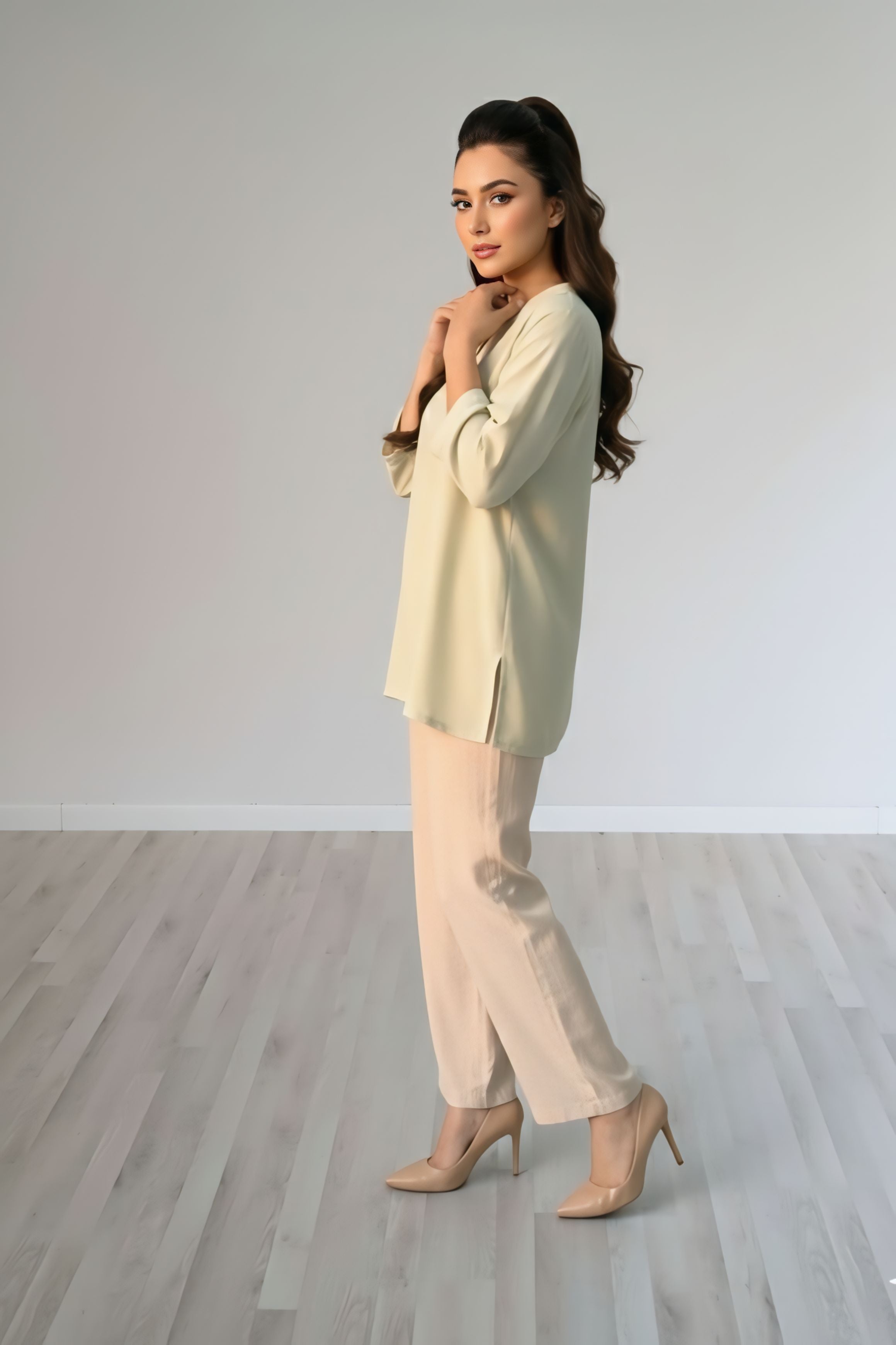 Cotton-silk blend top