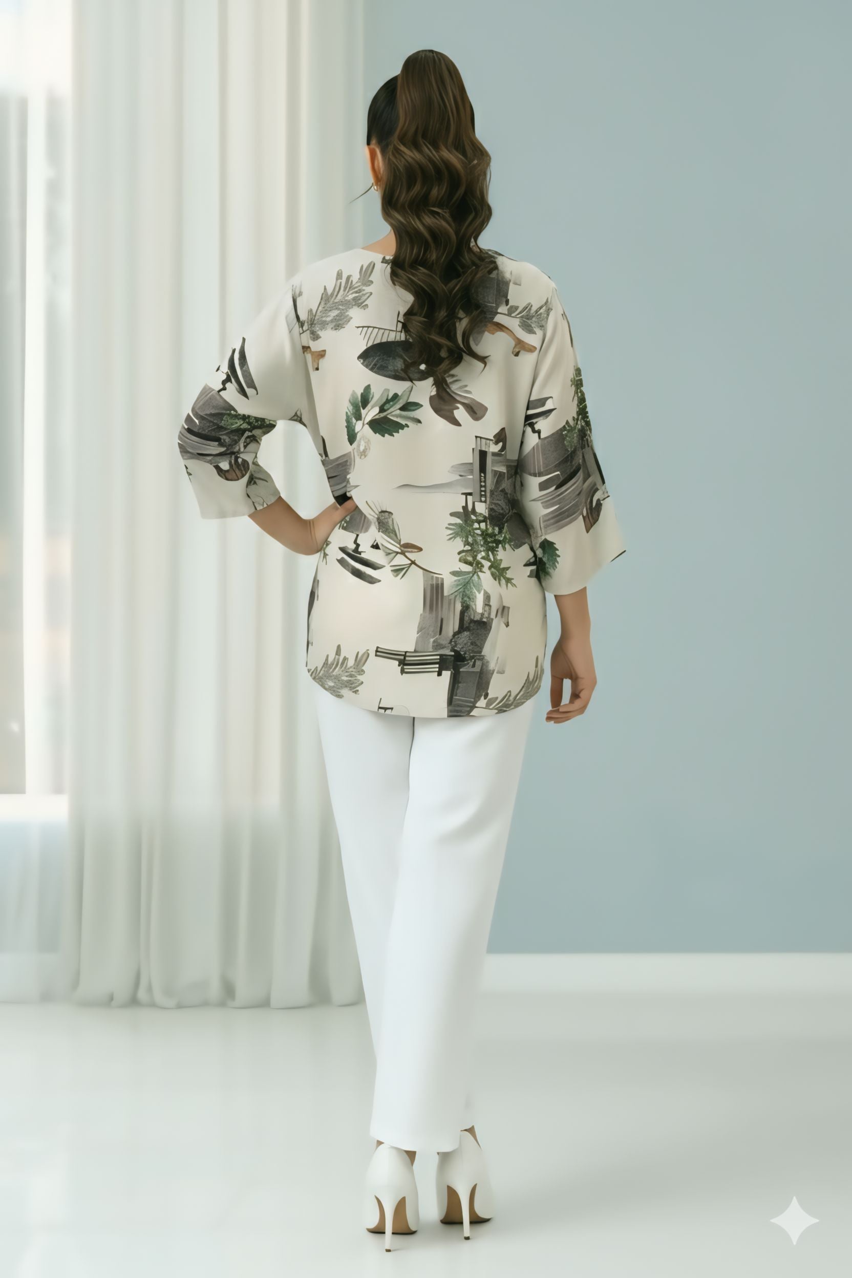 Soft Georgette stuff printed top