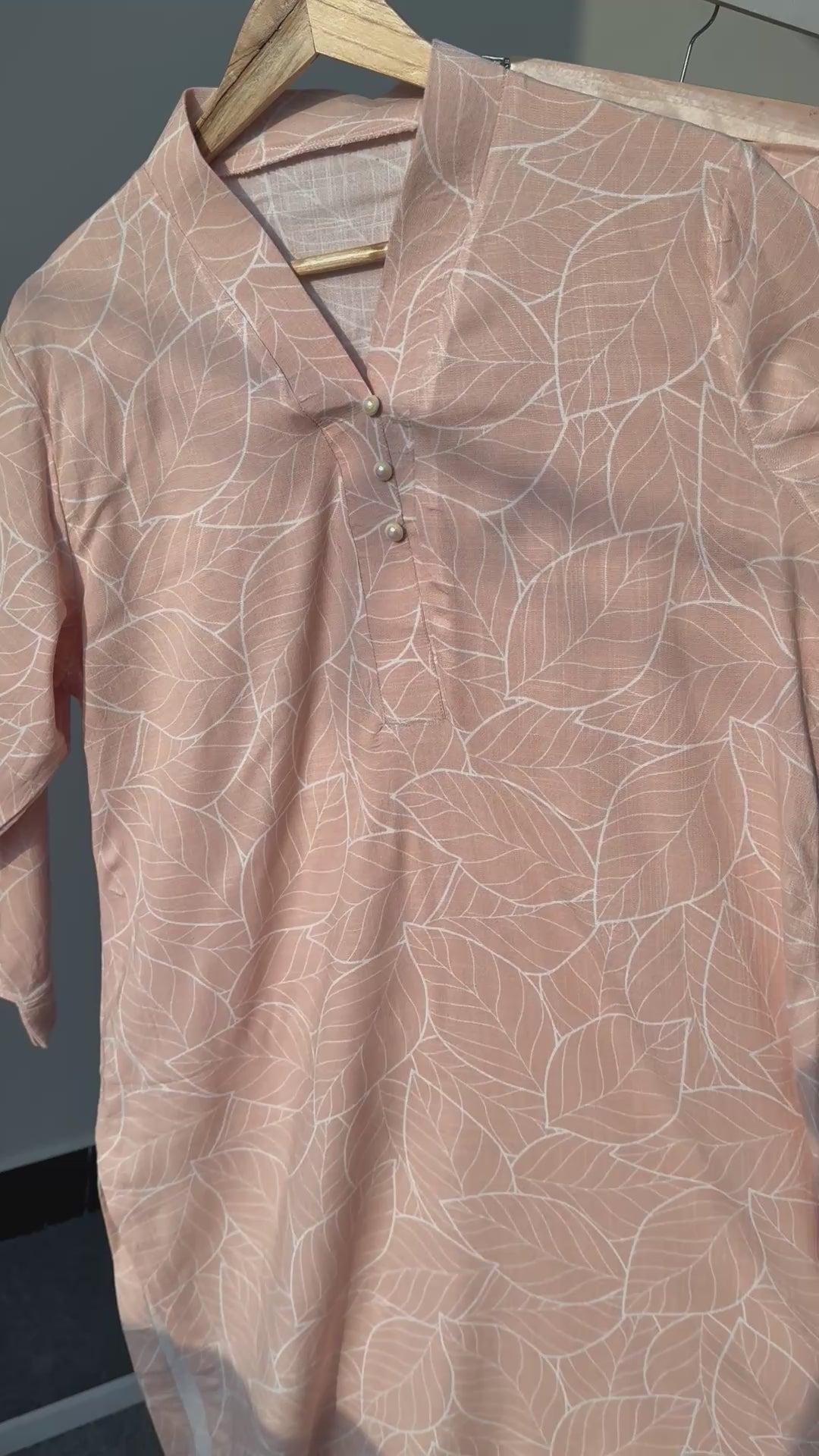 Soft peach blend textured linen 2Pc