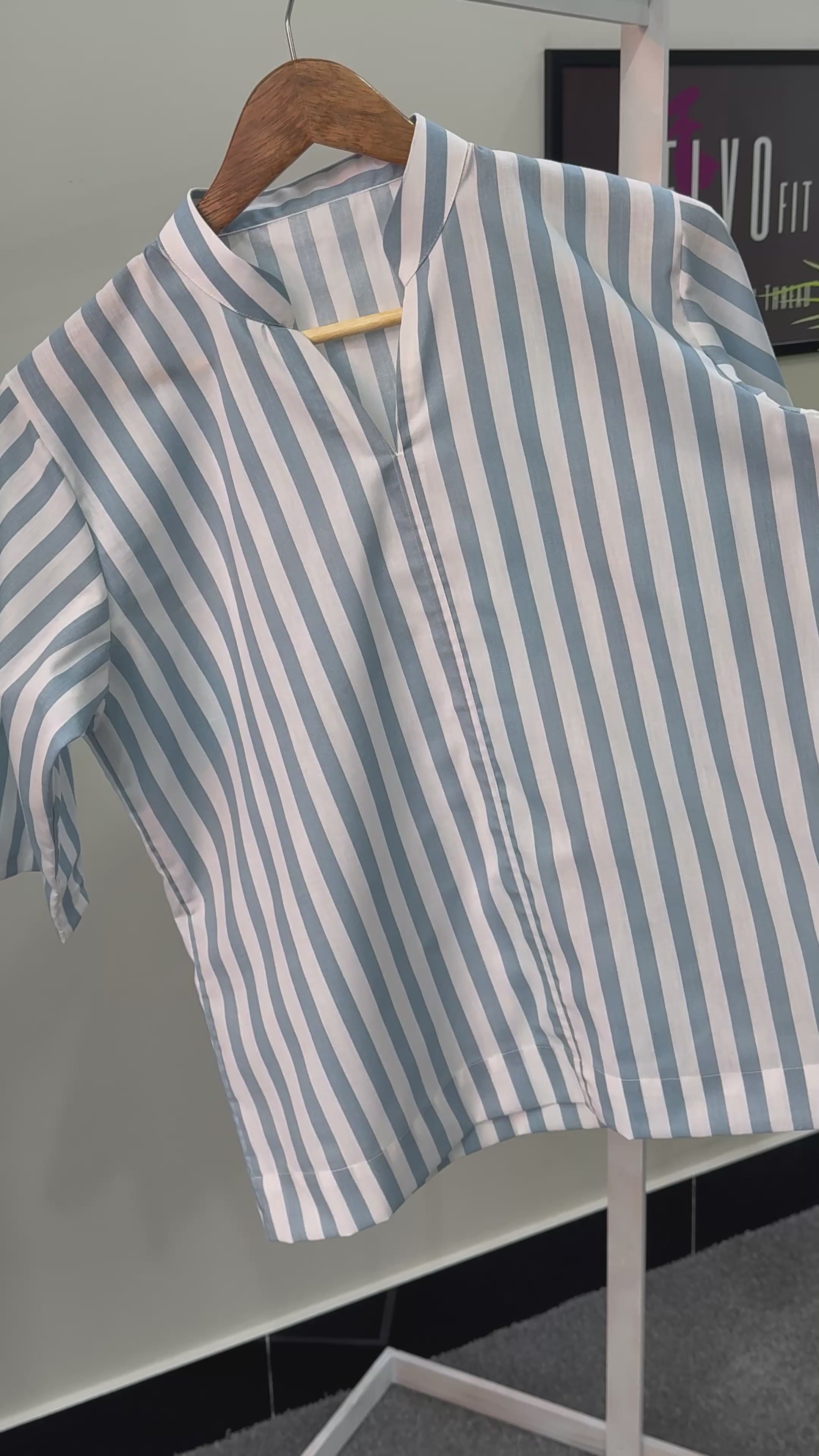 Strip blend  cotton Top