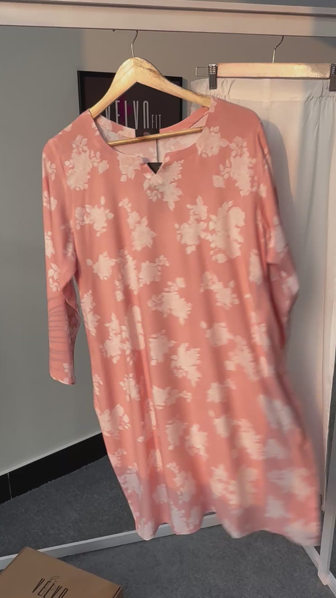 floral print blend linen fabric 2Pc