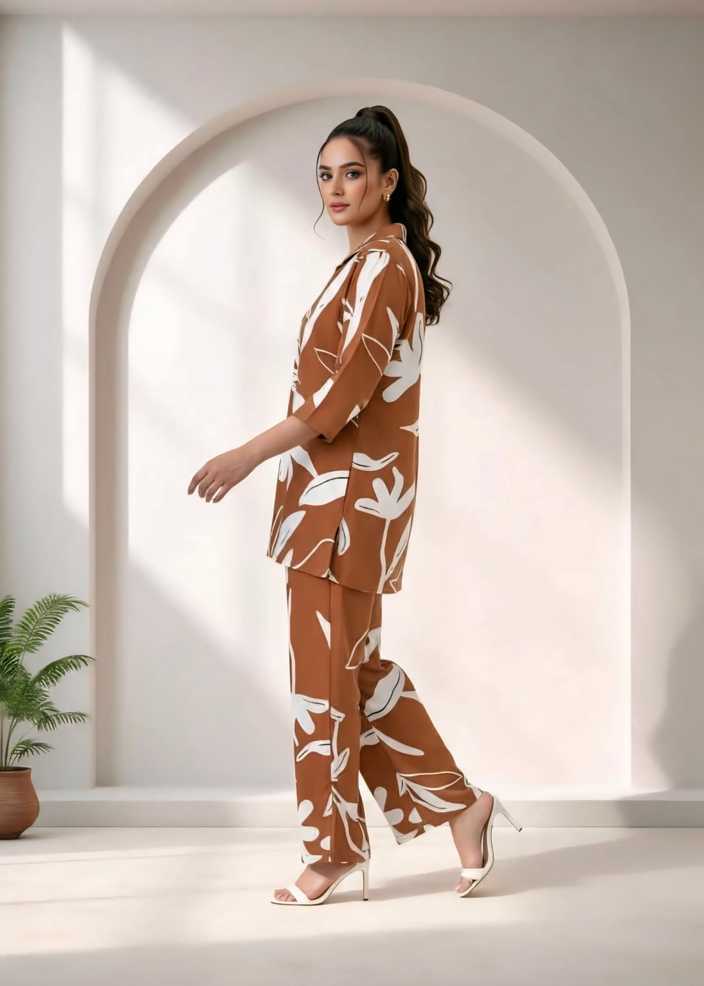 Woven Rayon winter fabric co-ord set