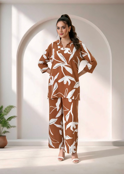 Woven Rayon winter fabric co-ord set