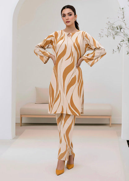 wavy pattern winter Rayon fabric dress