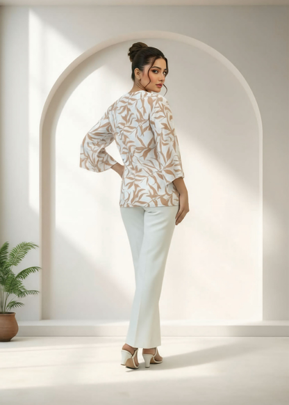 Blend winter cotton linen Top