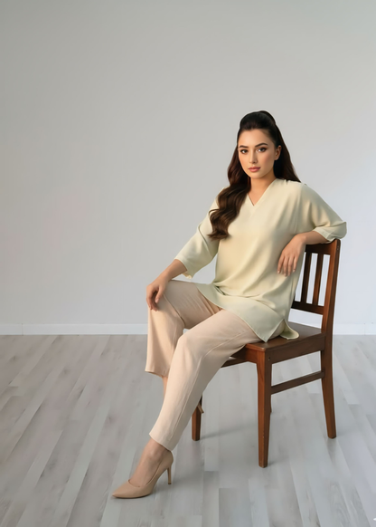 Cotton-silk blend winter top