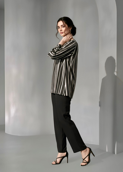 Black flowing linese Rayon print top