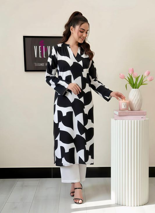 Soft Blend linen abstract print  2pc