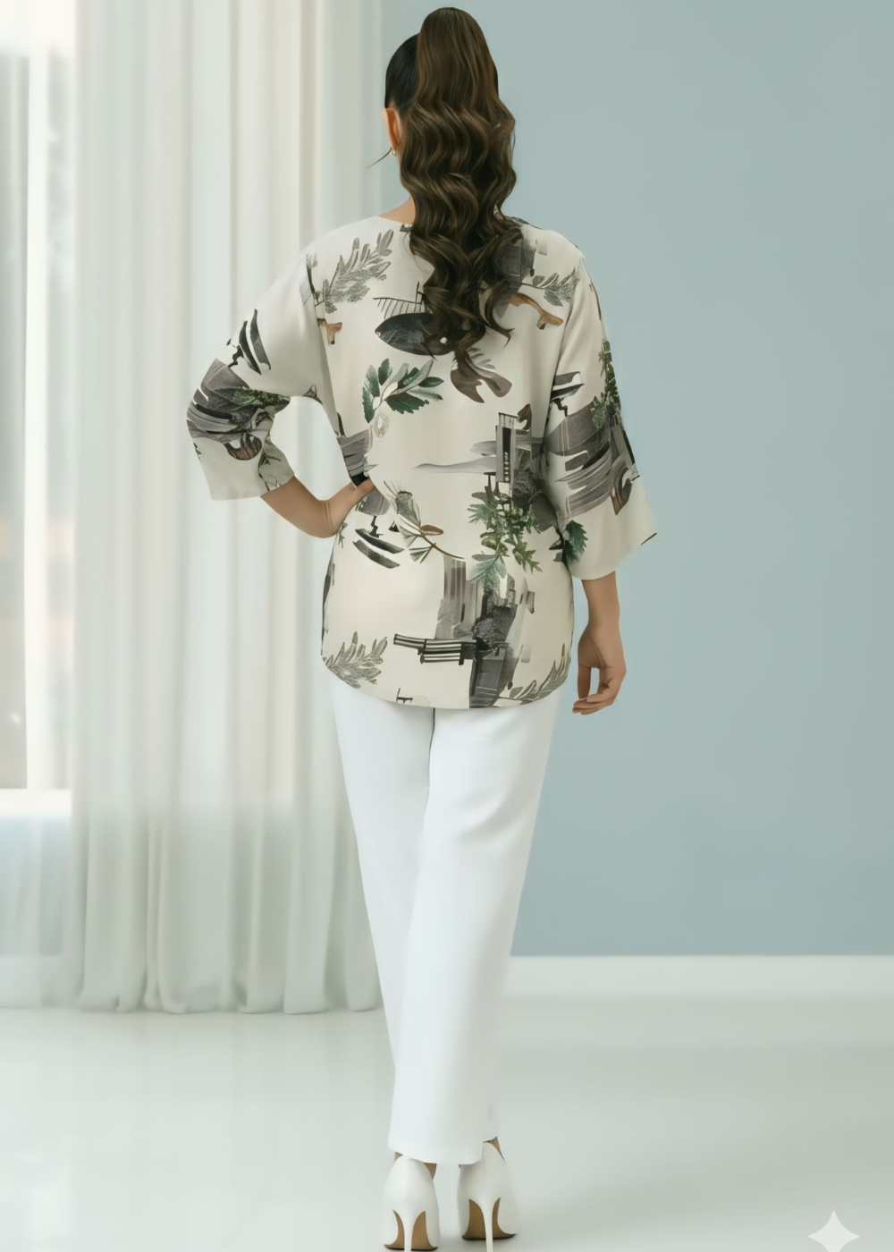 Soft Georgette stuff printed top