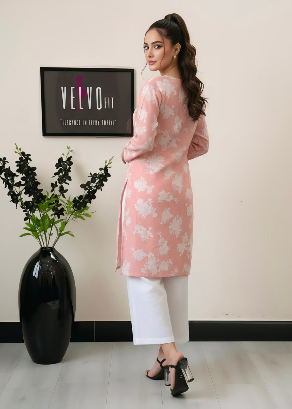 floral print Rayon linen winter fabric 2Pc