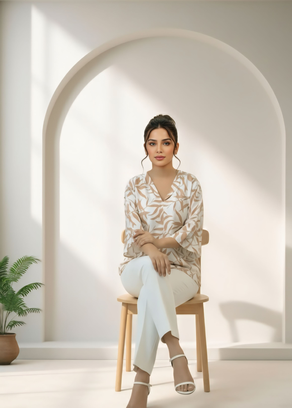 Blend winter cotton linen Top