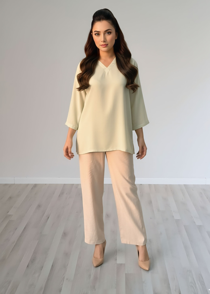 Cotton-silk blend winter top