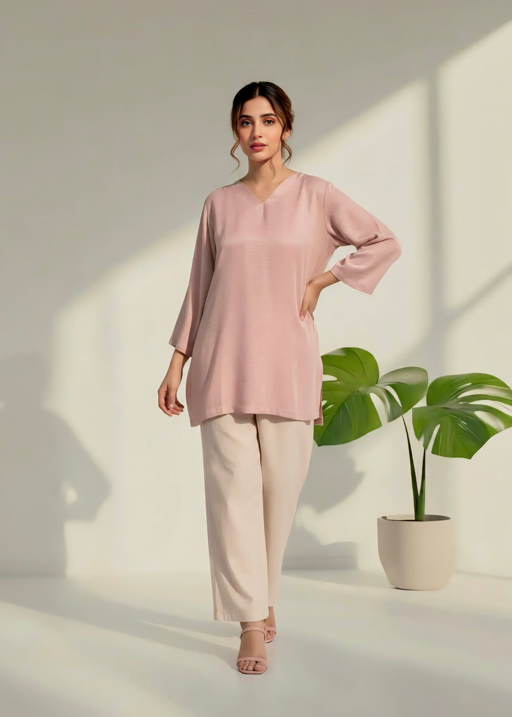 Lightweight silk satin winter top