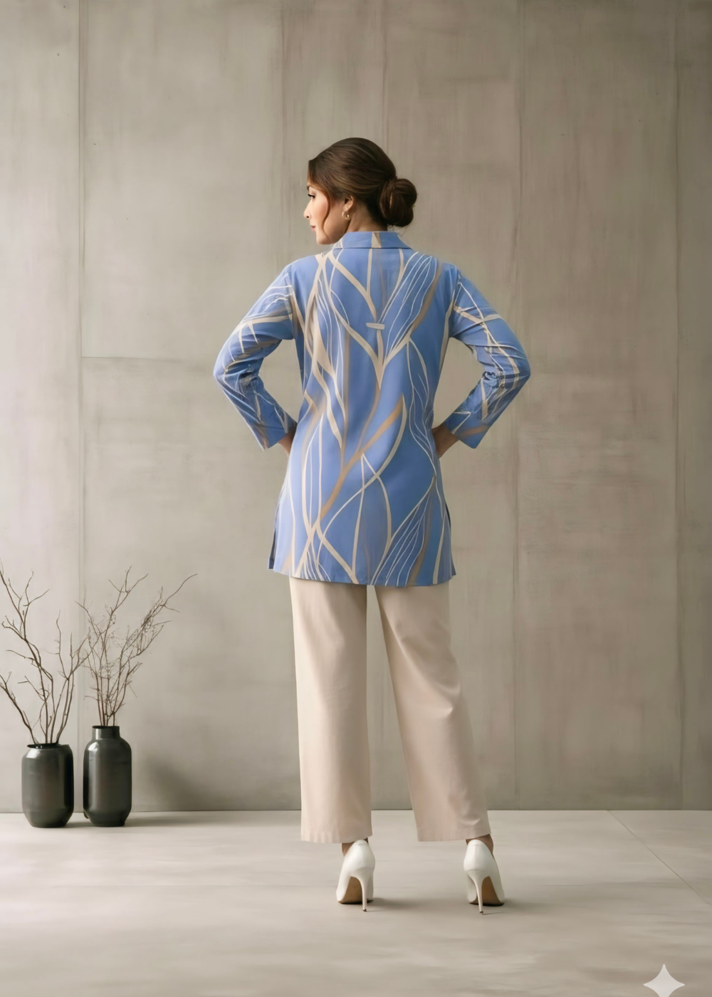 Blue Rayon stuff winter top