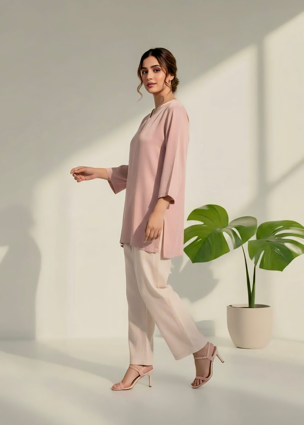 Lightweight silk satin winter top