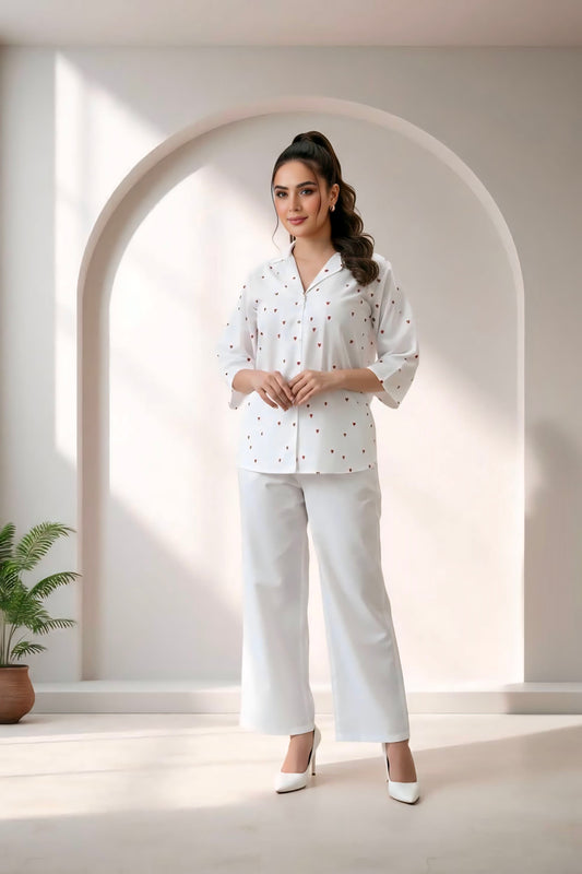 Blend cotton red heart top