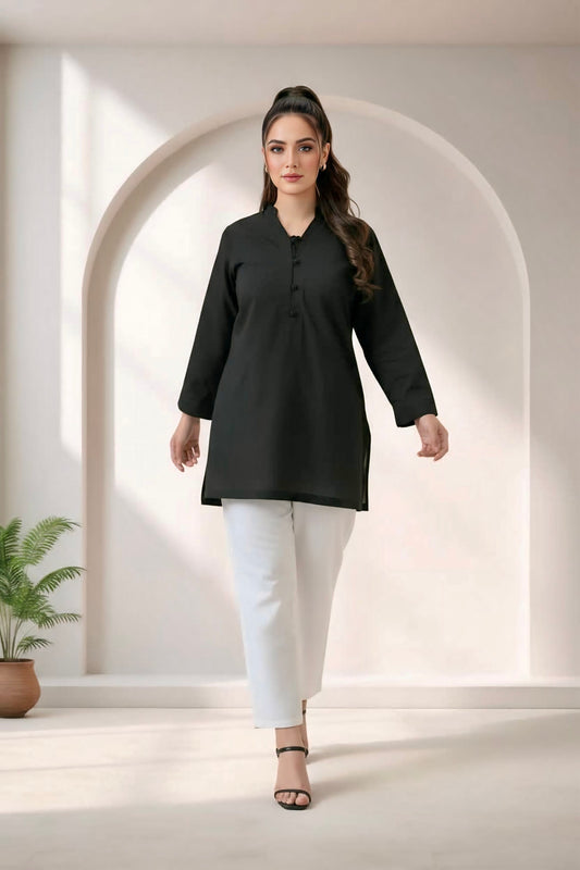 Black blend soft cotton shirt