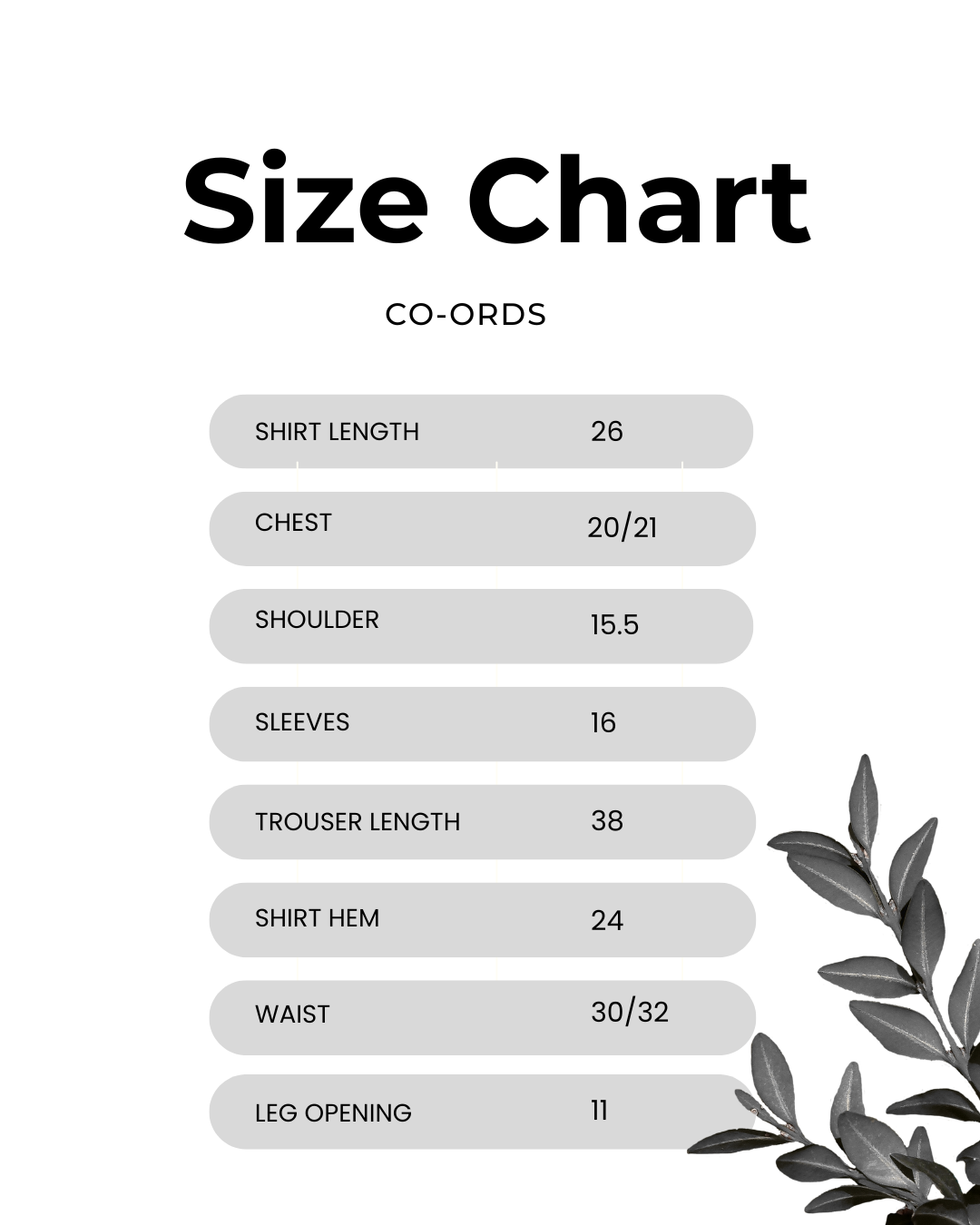 Size chart