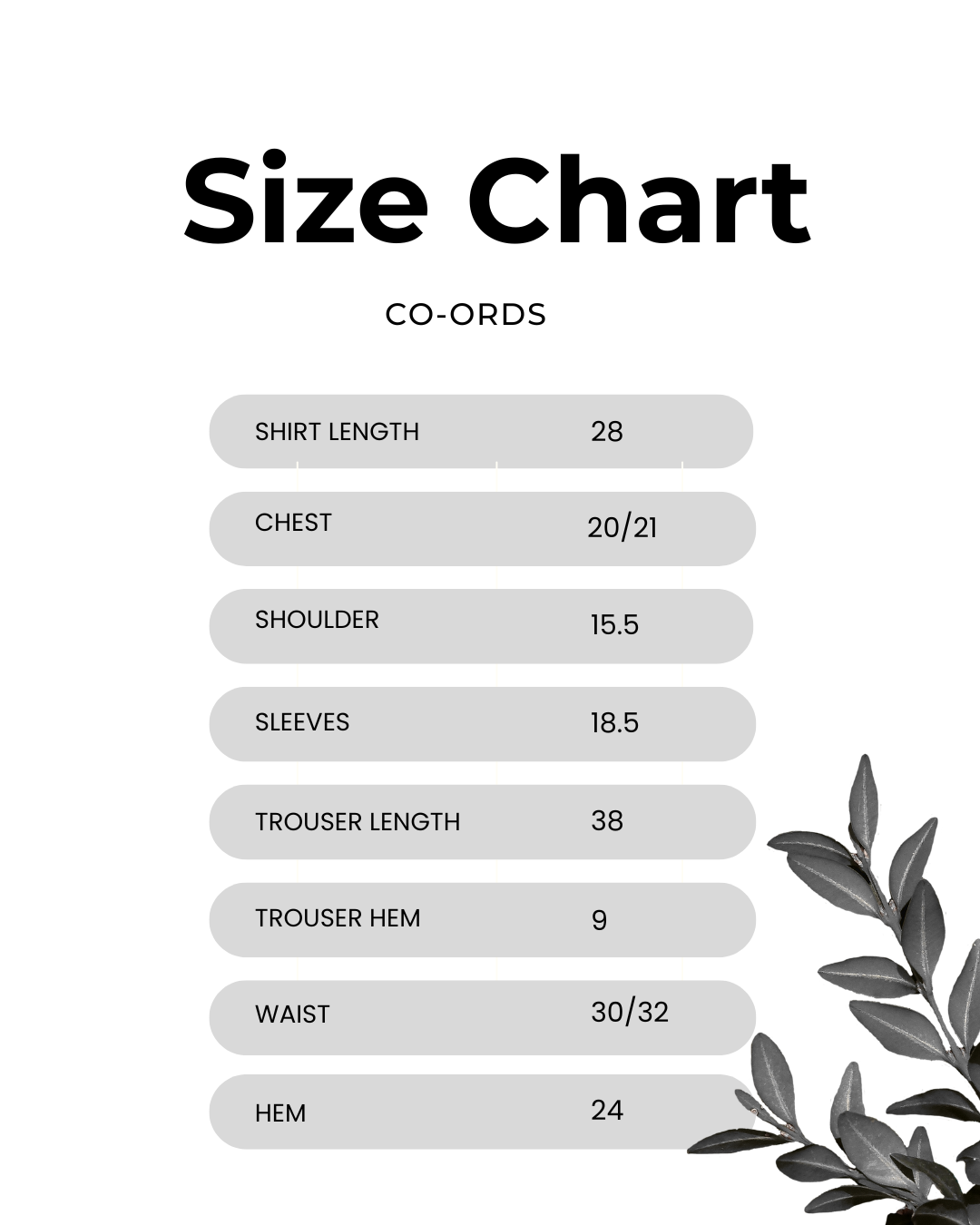 Size chart