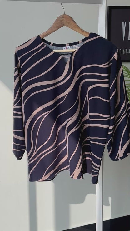 Abstract print Rayon winter fabric Top