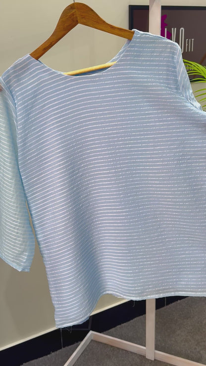 Organza sky blue winter top